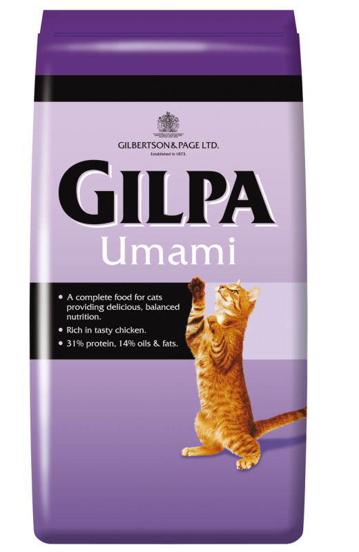 Se 15 kg Gilpa Umami kattemad med kylling hos Gilpa ApS