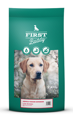 7 kg First Buddy Adult High Energy - Glutenfri højprotein hundefoder