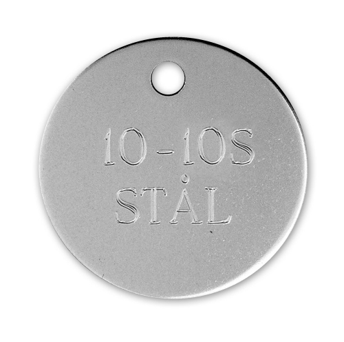 Ideel dato designer Køb rundt hundetegn i stål 23mm | Gratis indgravering | Hurtig fragt