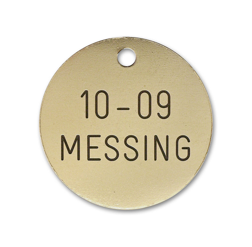 Hundetegn, rund i messing størrelse 33 mm Hundetegn, rund i messing størrelse 33 mm