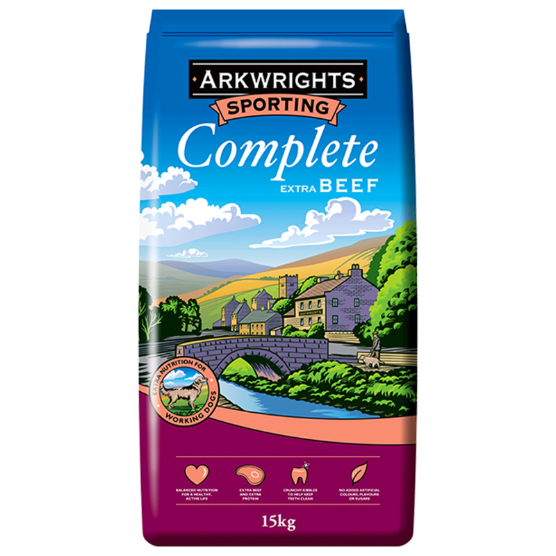 Billede af 15 kg Arkwrights Sporting Complete Extra Beef - voksenfoder med oksekød