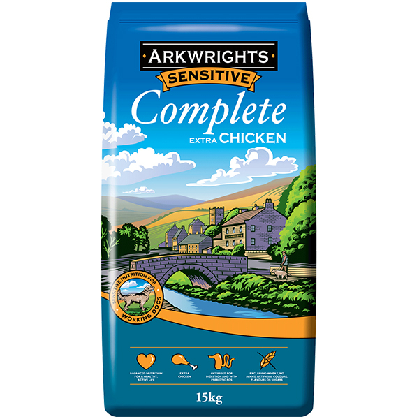 Billede af 15 kg Arkwrights Sensitive Complete Extra Chicken - voksenfoder med kylling