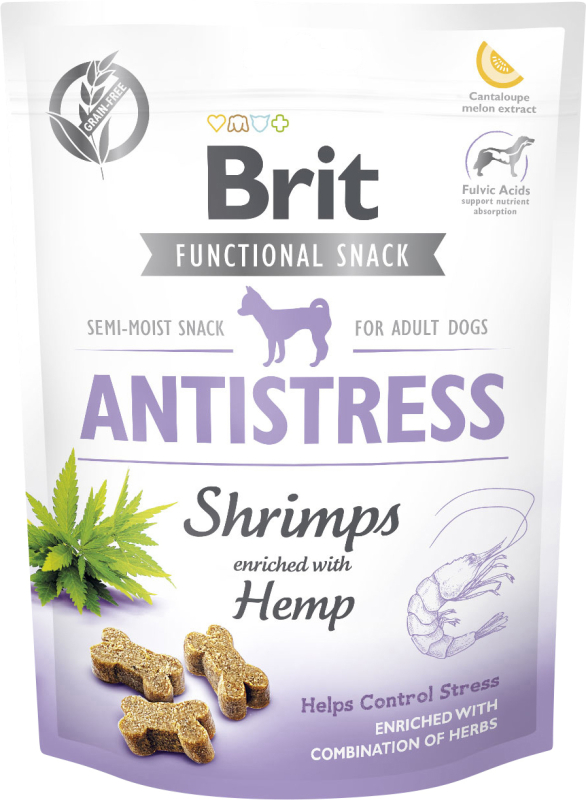 Brit Care Dog Antistress Snack Shrimps - hundegodbidder med rejer og hamp