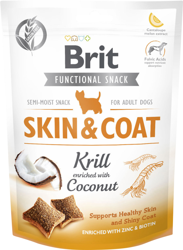 Billede af Brit Care Dog Skin & Coat - hundegodbidder med lyskrebs og kokosnød