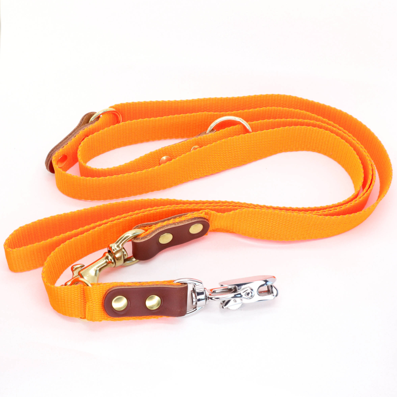 4: Orange Hundesnor - Markprøveline med Quickudløser 25mm x 250 cm