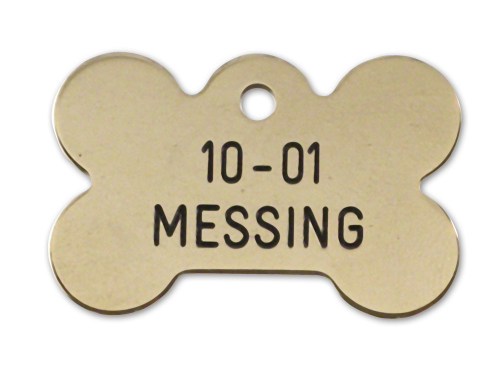 Messing Hundetegn - kødben størrelse 38 x 24 mm Messing Hundetegn - kødben størrelse 38 x 24 mm
