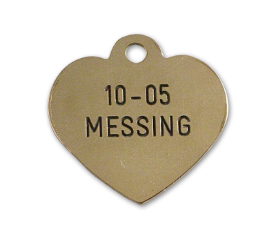 Hundetegn i messing ca 25 x 25 mm