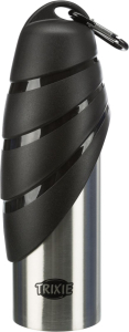 Trixie hunde vandflaske med sort låg som hunden kan drikke af
