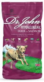Dr. John Hypoallergenic Duck and Salmon - hundefoder med and og laks Dr. John Hypoallergenic Duck and Salmon - hundefoder med and og laks