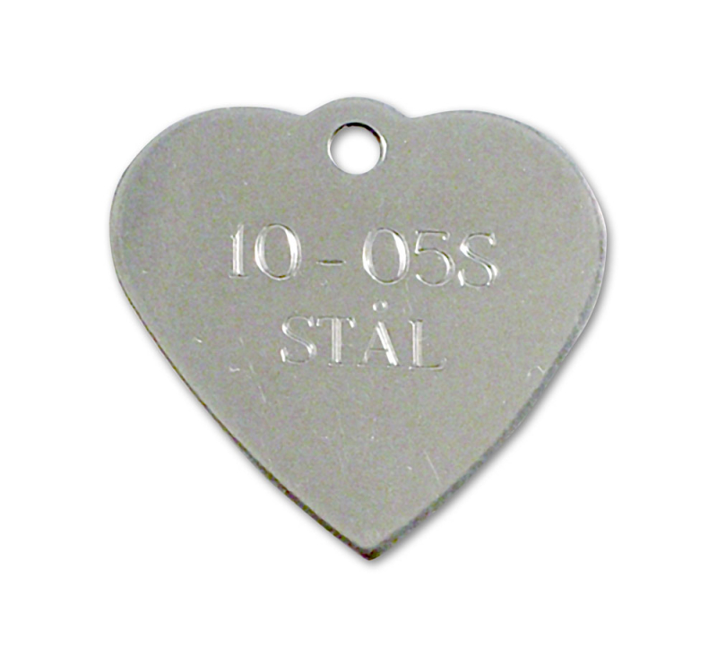 #2 - Hjerteformet Hundetegn i stål - 30 x 30 mm