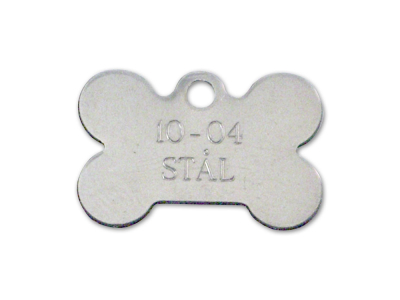 Stål Hundetegn - kødben størrelse 30 x 20 mm