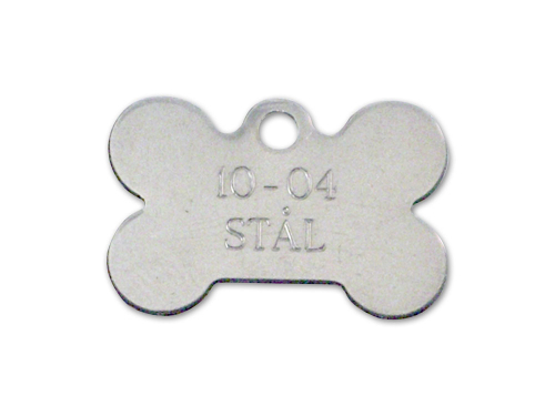 Stål Hundetegn - kødben størrelse 30 x 20 mm